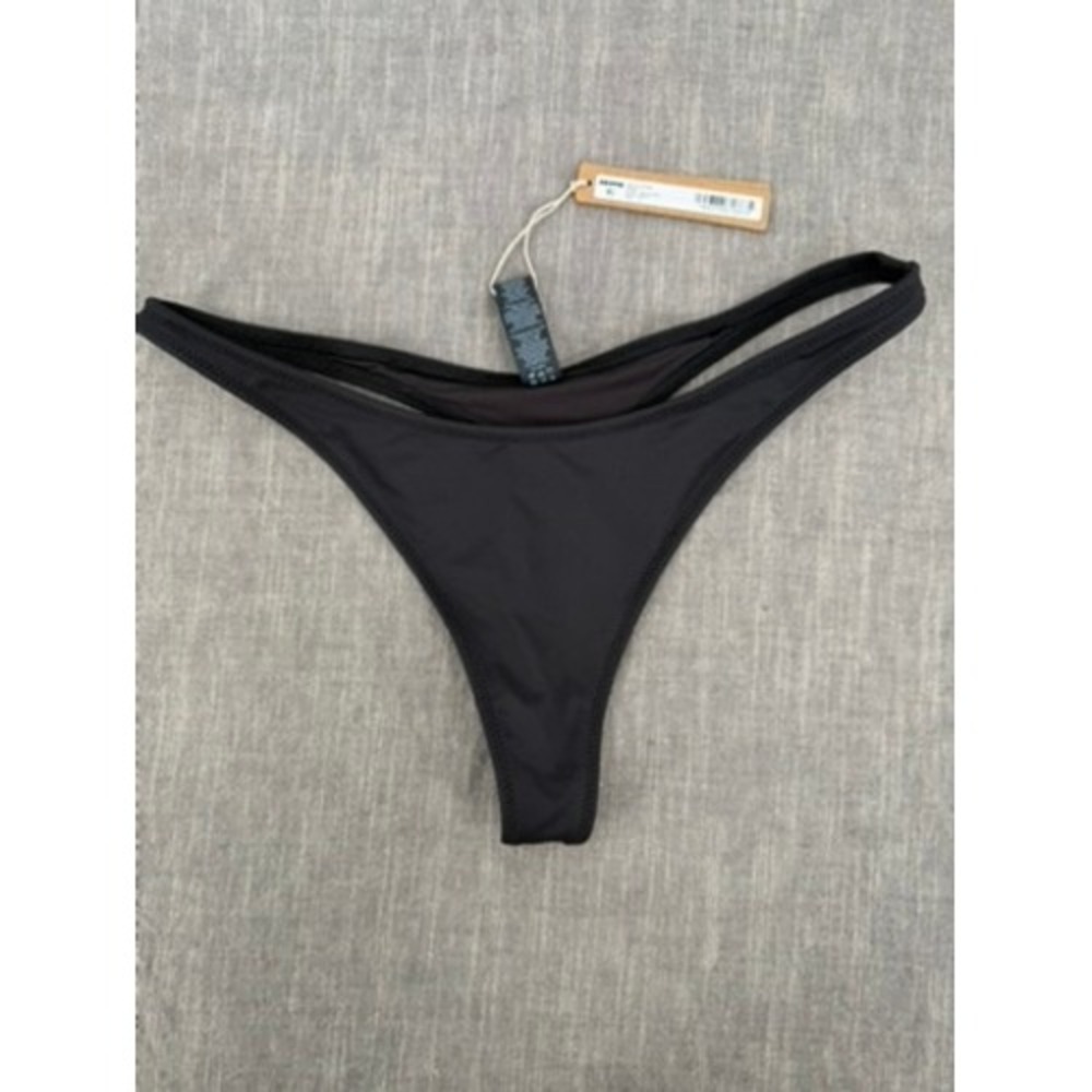 SKIMS Recycled Swim Thong Bikini Bottom Onyx Black Size S Small NWT
